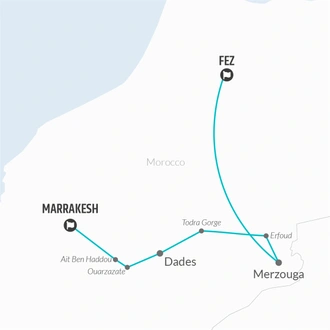 tourhub | Bamba Travel | Morocco Desert Explorer 7D/6N | Tour Map