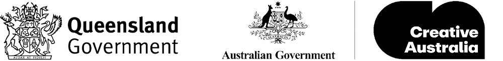 Queensland Government logo, Australian Government logo, Creative Australia logo