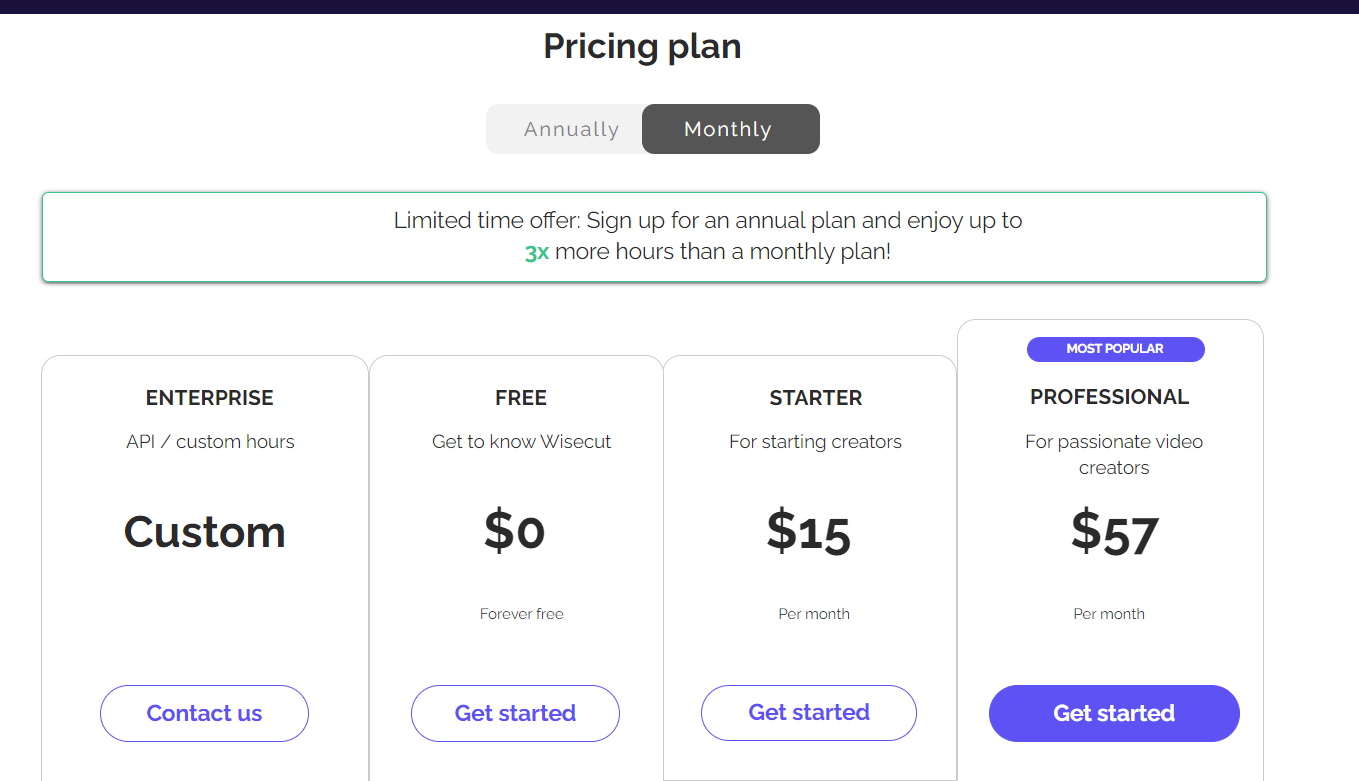 pricing plans ai