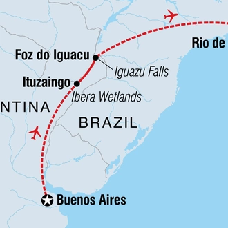 tourhub | Intrepid Travel | Argentina & Brazil Adventure | Tour Map
