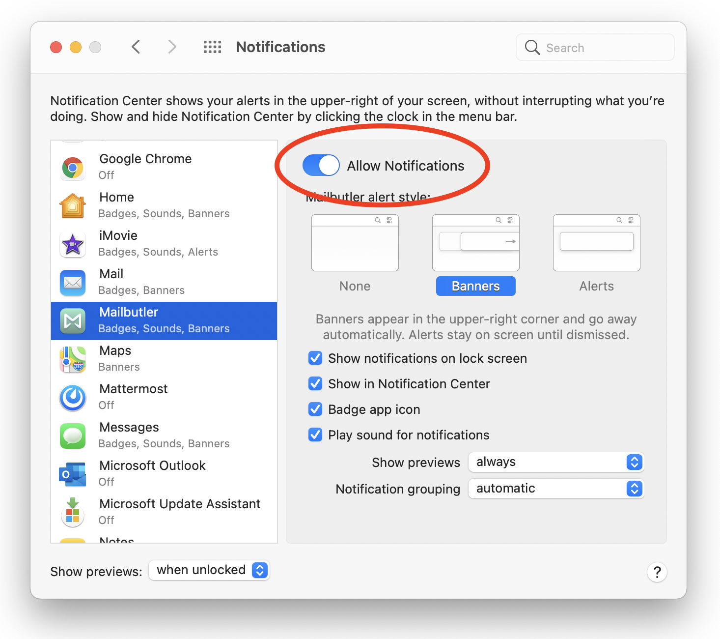 How do I receive Mailbutler notifications on macOS?