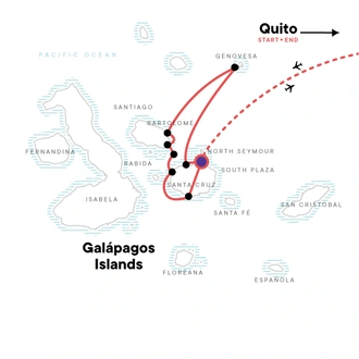 tourhub | G Adventures | Galápagos — North & Central Islands aboard the Eden | Tour Map
