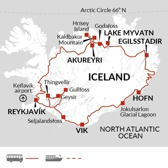 tourhub | Explore! | Iceland Winter Adventure | Tour Map