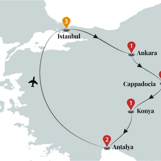 tourhub | Ciconia Exclusive Journeys | Fantastic Turkey Luxury Tour | Tour Map