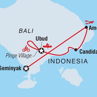 tourhub | Intrepid Travel | Bali Family Holiday with Teenagers | Tour Map