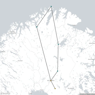 tourhub | Nordic Unique Travels | 7-Day Northern Finland and Norway Trip | Tour Map