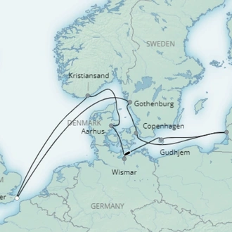 tourhub | Saga Ocean Cruise | Scandinavian Gems: May | Tour Map