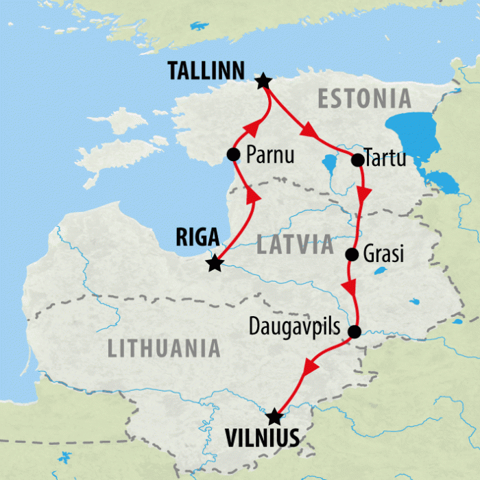 tourhub | On The Go Tours | Best of the Baltics - 11 days | Tour Map