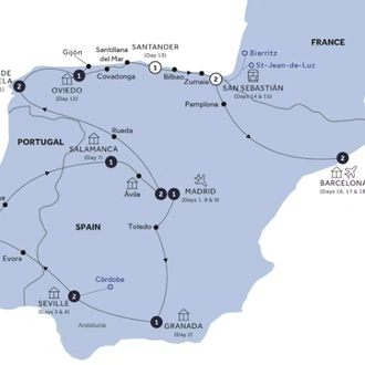 tourhub | Insight Vacations | Grand Spain & Portugal - End Barcelona, Classic Group | Tour Map