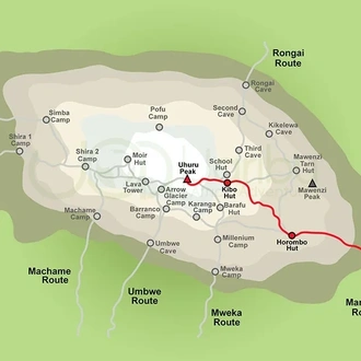 tourhub | Widerange African Safaris | The 6 days Marangu route Kilimanjaro hiking luxury package | Tour Map