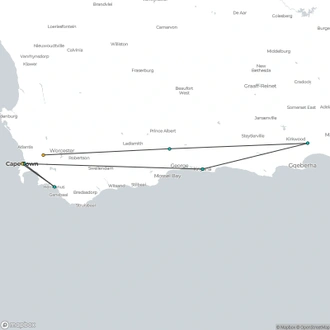 tourhub | ATC South Africa | Garden Route and Vineyards, Self-drive | Tour Map