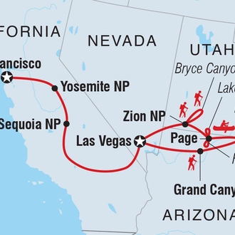 tourhub | Intrepid Travel | Best of Western USA | Tour Map