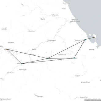 tourhub | Exodus Adventure Travels | Walking St Cuthbert's Way | Tour Map