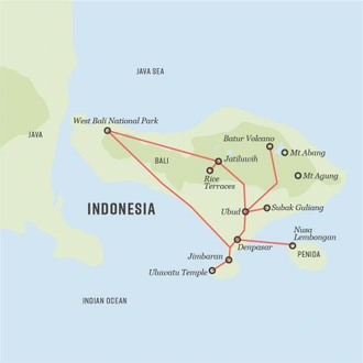 tourhub | Exodus | Sunrises & Summits in Bali | Tour Map