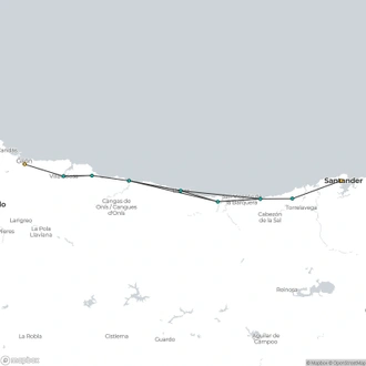 tourhub | The Natural Adventure | Camino del Norte: Santander to Gijón | Tour Map