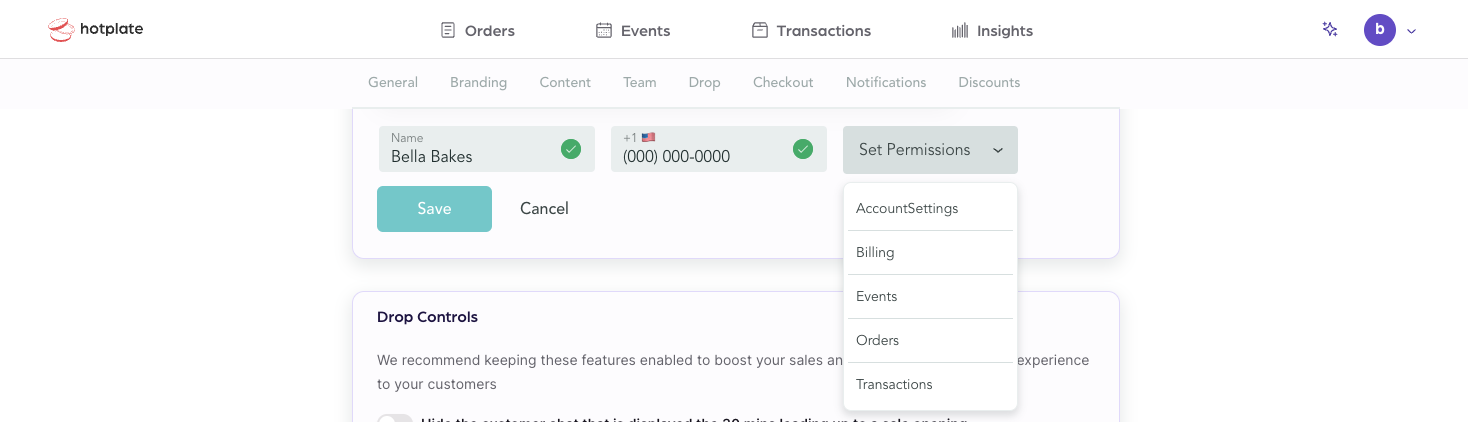 Managing account permissions