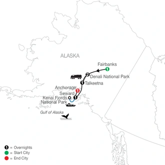 tourhub | Globus | Nature's Best: Alaska | Tour Map