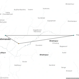 tourhub | Peregrine Treks and Tours | Chisapani Nagarkot Dhulikhel  Trek - 5 Days family hike | Tour Map