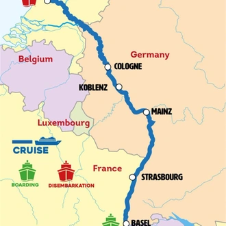 tourhub | Europamundo | Treasures of the Rhine from Basel Crucevita Main Cabin | Tour Map