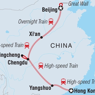 tourhub | Intrepid Travel | Beijing to Hong Kong Adventure | Tour Map