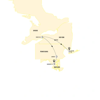 tourhub | Costsaver | The Big Apple, Niagara and Washington, D.C. | Tour Map