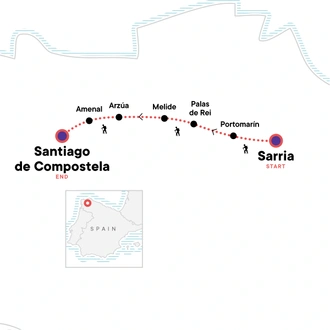 tourhub | G Adventures | Walk the Camino de Santiago | Tour Map