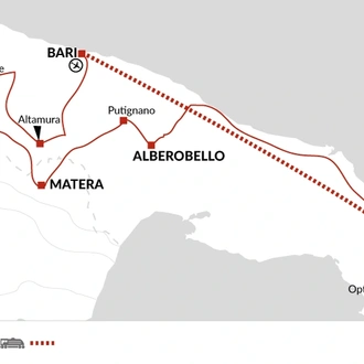 tourhub | Explore! | Highlights of Puglia | Tour Map