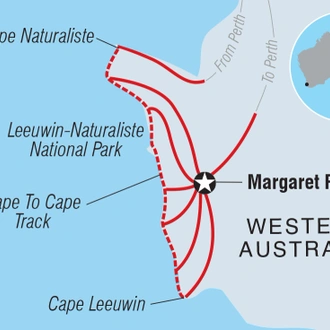 tourhub | Intrepid Travel | Hike Western Australia's Cape to Cape Track | Tour Map