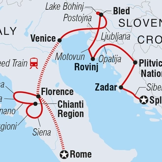 tourhub | Intrepid Travel | Premium Rome to Split | Tour Map