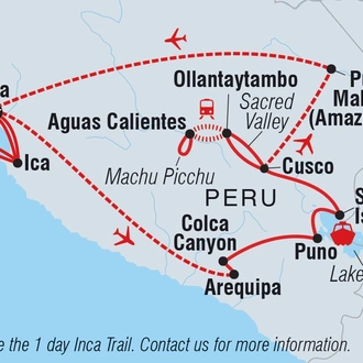 tourhub | Intrepid Travel | Premium Peru in Depth with Ica Valley | Tour Map