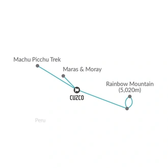 tourhub | Bamba Travel | Inca Trail Express & Rainbow Mountain 7D/6N | Tour Map