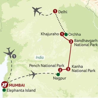 tourhub | Saga Holidays | Wild India | Tour Map