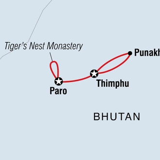 tourhub | Intrepid Travel | Bhutan Discovered | Tour Map
