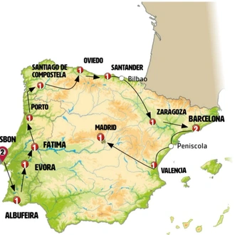 tourhub | Europamundo | All of Spain and Portugal | Tour Map