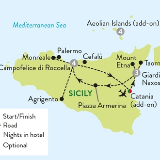 tourhub | Travelsphere | The Best of Sicily | Tour Map