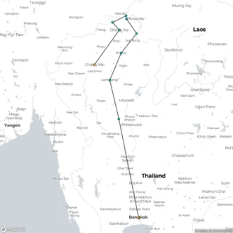 tourhub | All Points East | Hidden Thailand Tour | Tour Map