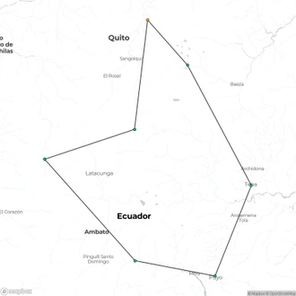 tourhub | Ecuador Galapagos Travels | 6 Day Multisport Andes Tour From Quito | Tour Map