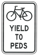 Yield to pedestrians bike sign