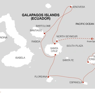 tourhub | Explore! | Galapagos - Central, North, South and East Islands aboard the Archipel I | Tour Map