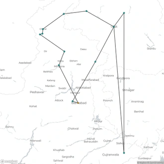 tourhub | Exploria | Hindu Kush Tour Northern Pakistan 2024 -25 | Tour Map