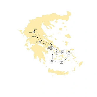 tourhub | Costsaver | Highlights of Greece with Island Explorer | Tour Map