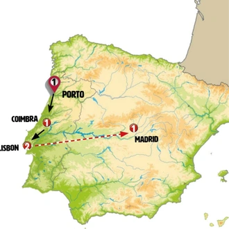 tourhub | Europamundo | Portuguese Fado end Lisbon | Tour Map