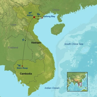 tourhub | Indus Travels | Essential Vietnam And Cambodia | Tour Map