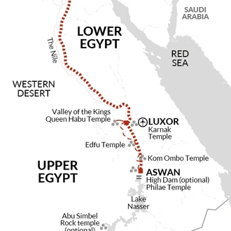 tourhub | Explore! | Classic Egypt with Nile Cruise | Tour Map