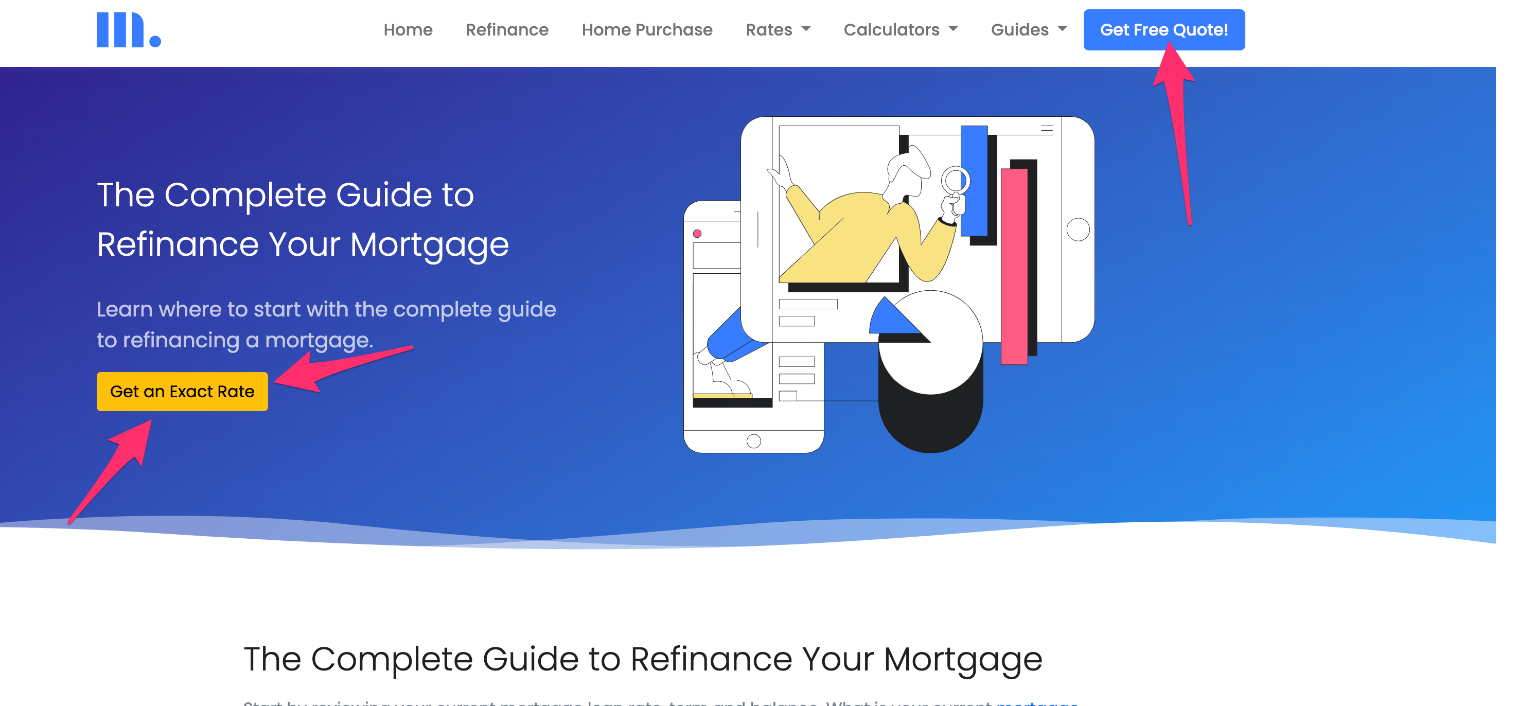 very clear mortgage landing page