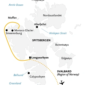 tourhub | Quark Expeditions | Spitsbergen Highlights: Journey into the Arctic Wilderness | Tour Map