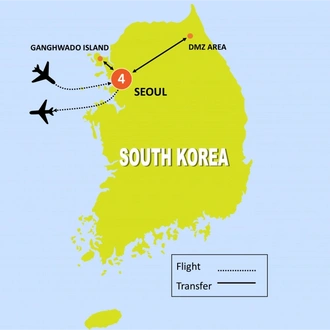 tourhub | Tweet World Travel | Seoul, Dmz, Historic Island Tour | Tour Map