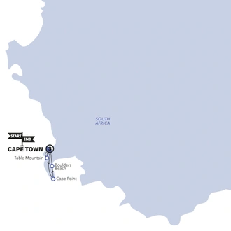 tourhub | Contiki | Cape Town Explorer | 2024 | Tour Map