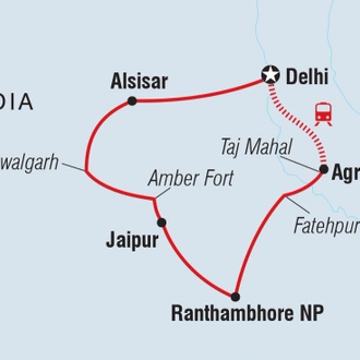 tourhub | Intrepid Travel | Northern India Family Holiday | Tour Map