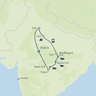 tourhub | Exodus | India Tiger Safari | Tour Map